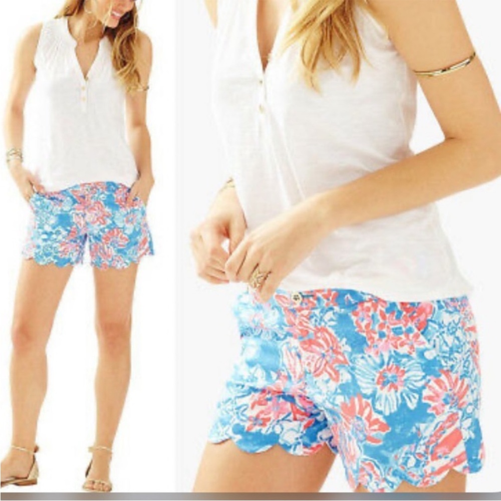 Lilly Pulitzer Buttercup Short in Bay Blue Pop Pop Glow - Picture 5 of 5